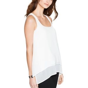 White House Black Market White Layered Tank Top